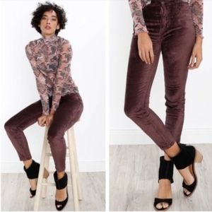 NWT Free People Lux Velvet high-waisted pant